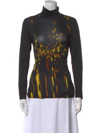 Prabal Gurung Printed Turtleneck Top