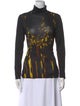Prabal Gurung Printed Turtleneck Top