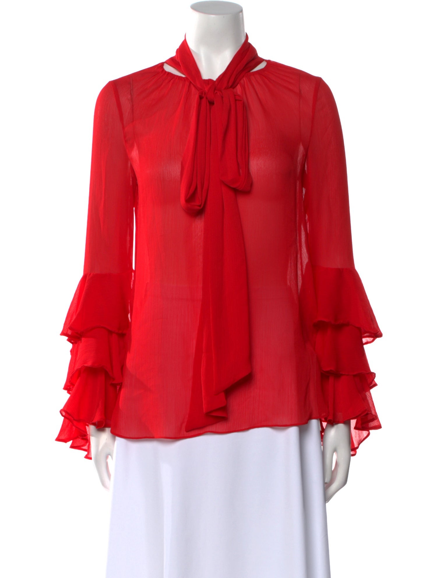 Prabal Gurung Tie Neck Long Sleeve Blouse
