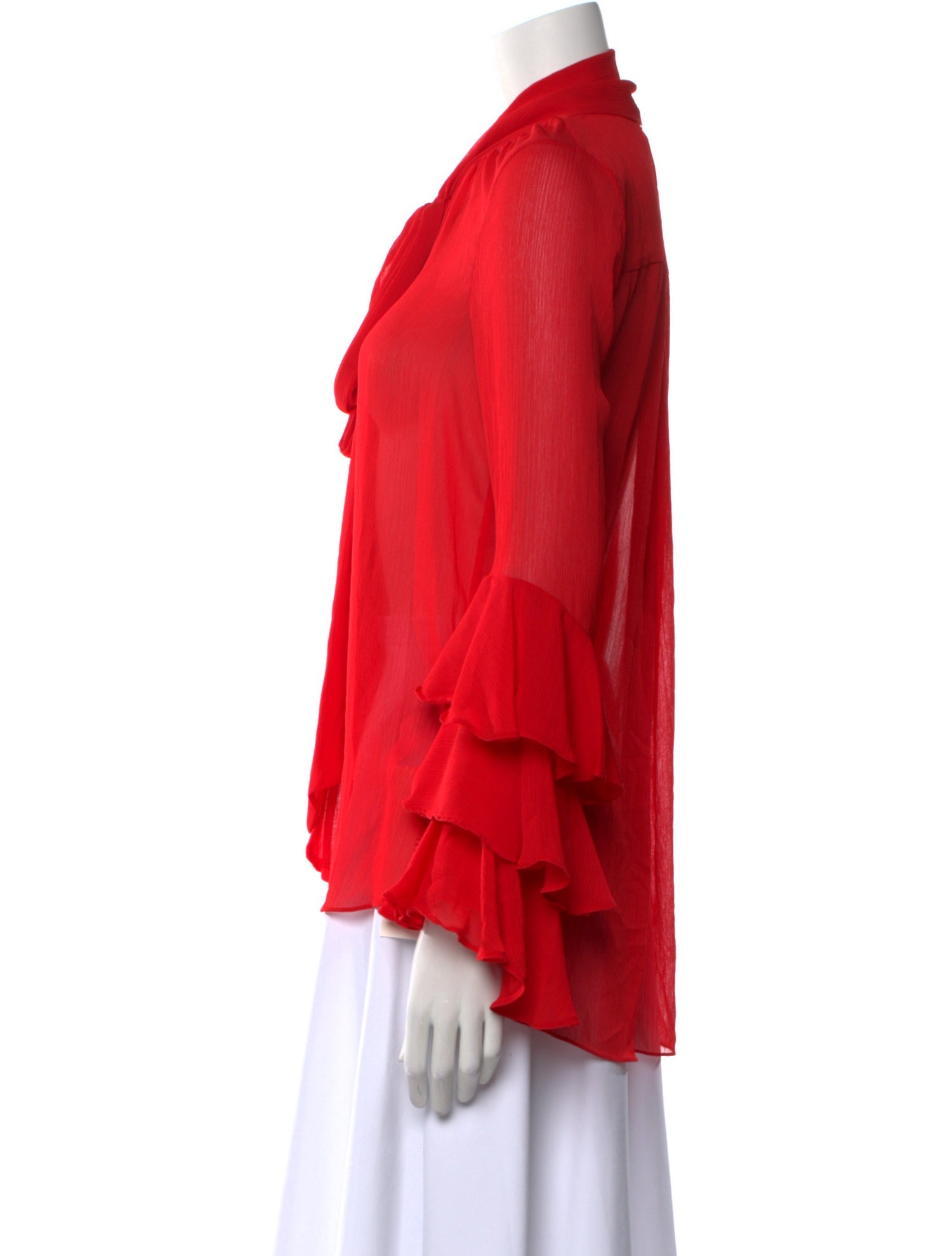 Prabal Gurung Tie Neck Long Sleeve Blouse
