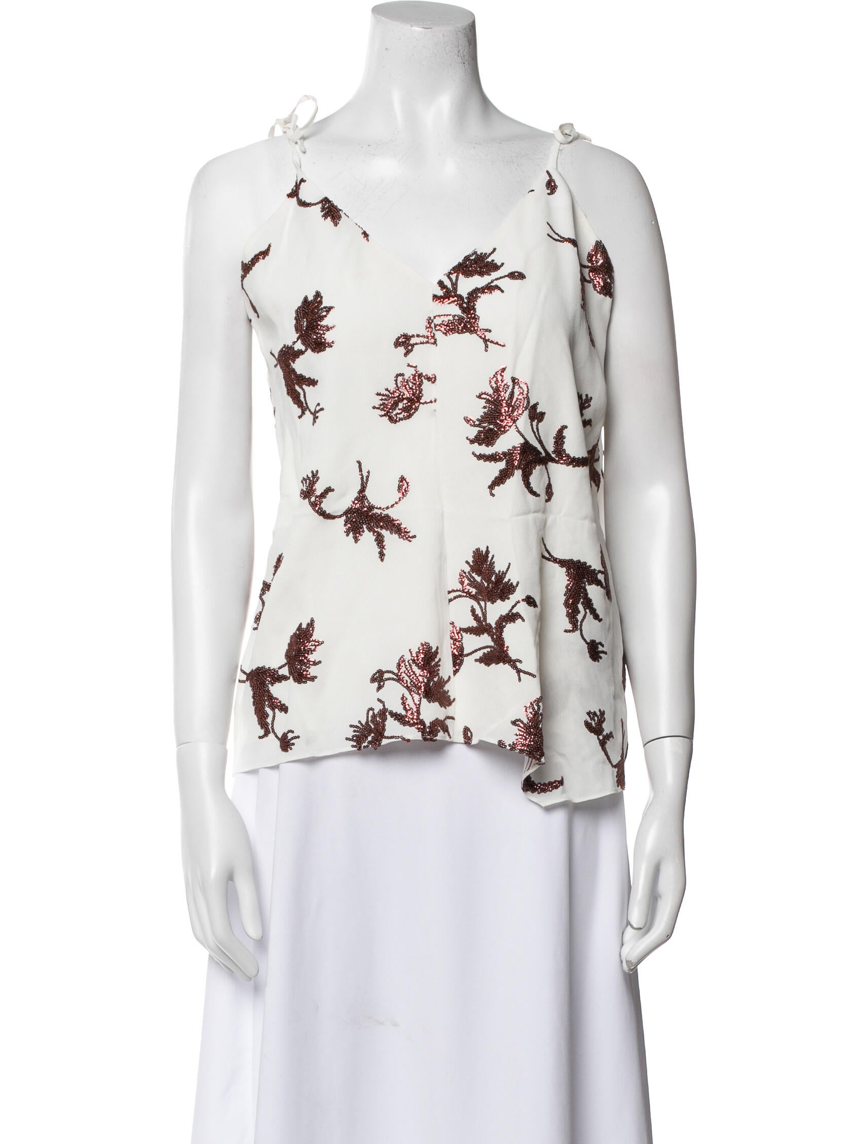 Prabal Gurung Floral Print V-Neck Blouse