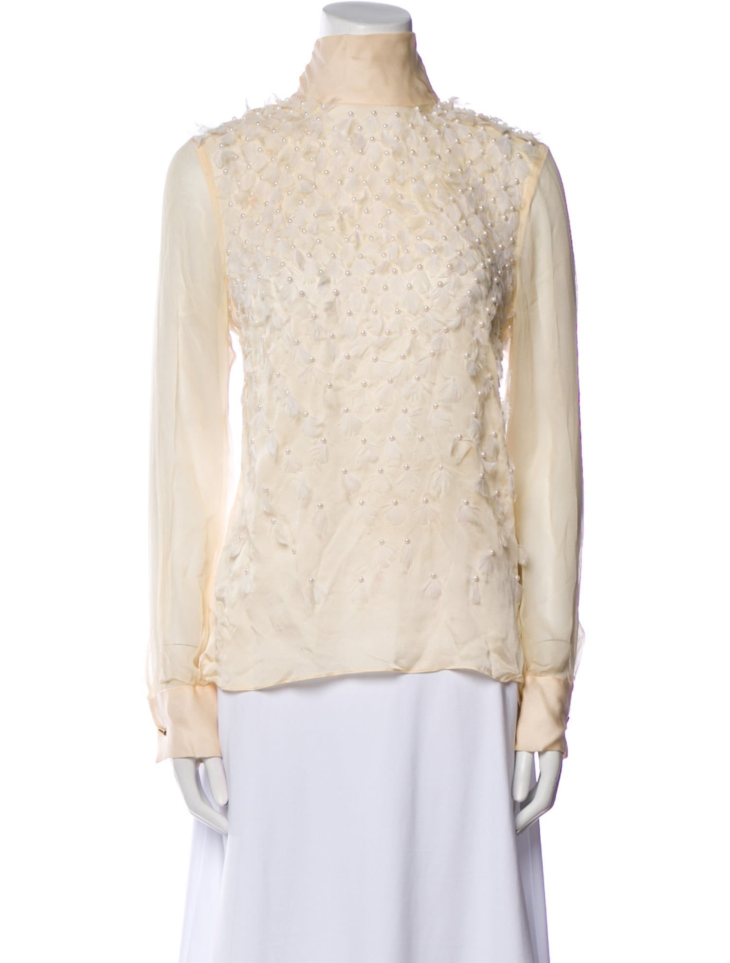 Prabal Gurung Silk Mock Neck Blouse