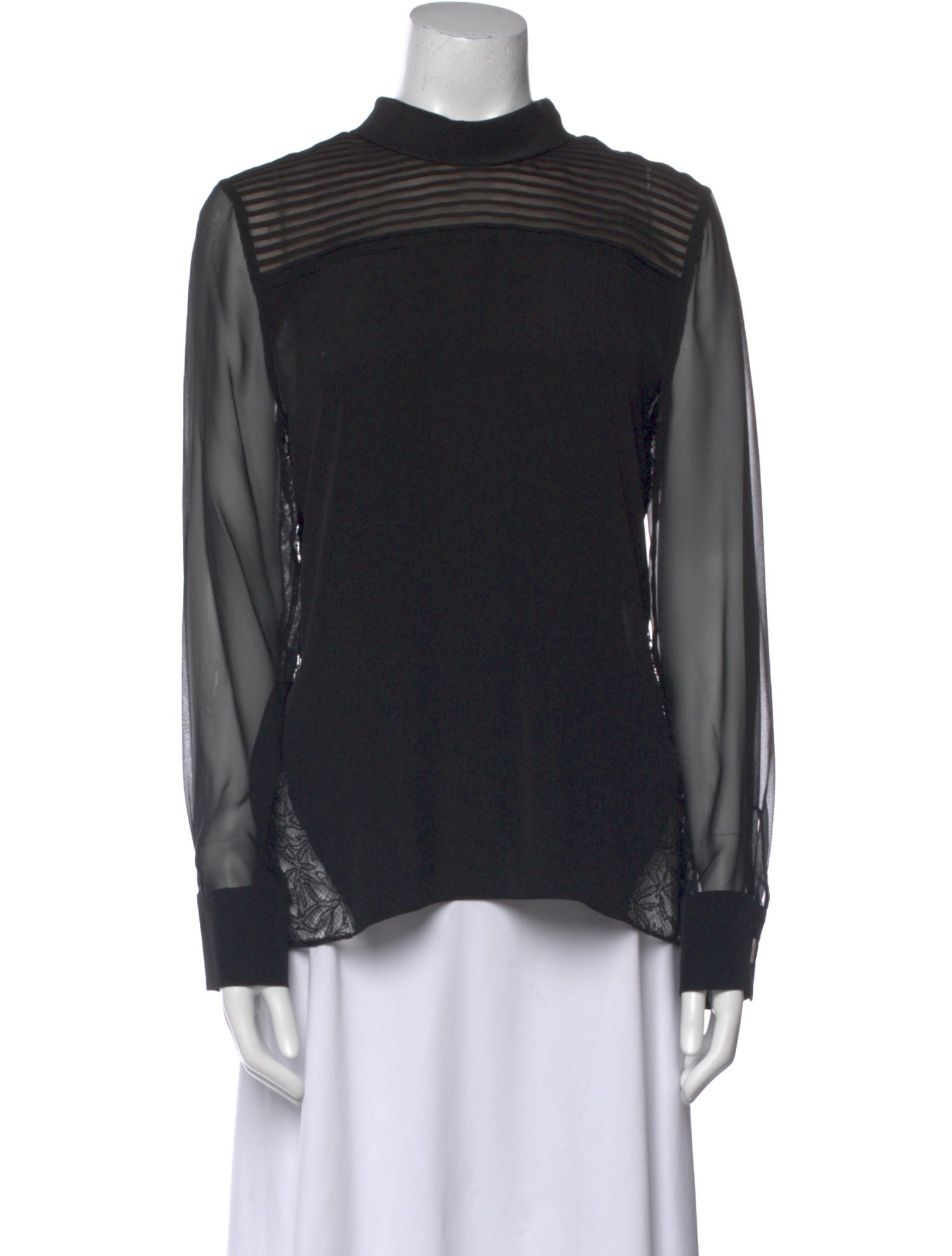 Prabal Gurung Mock Neck Long Sleeve Blouse