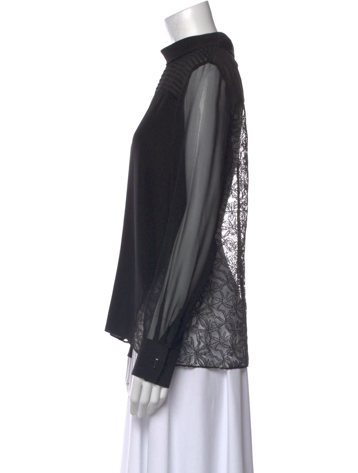 Prabal Gurung Mock Neck Long Sleeve Blouse