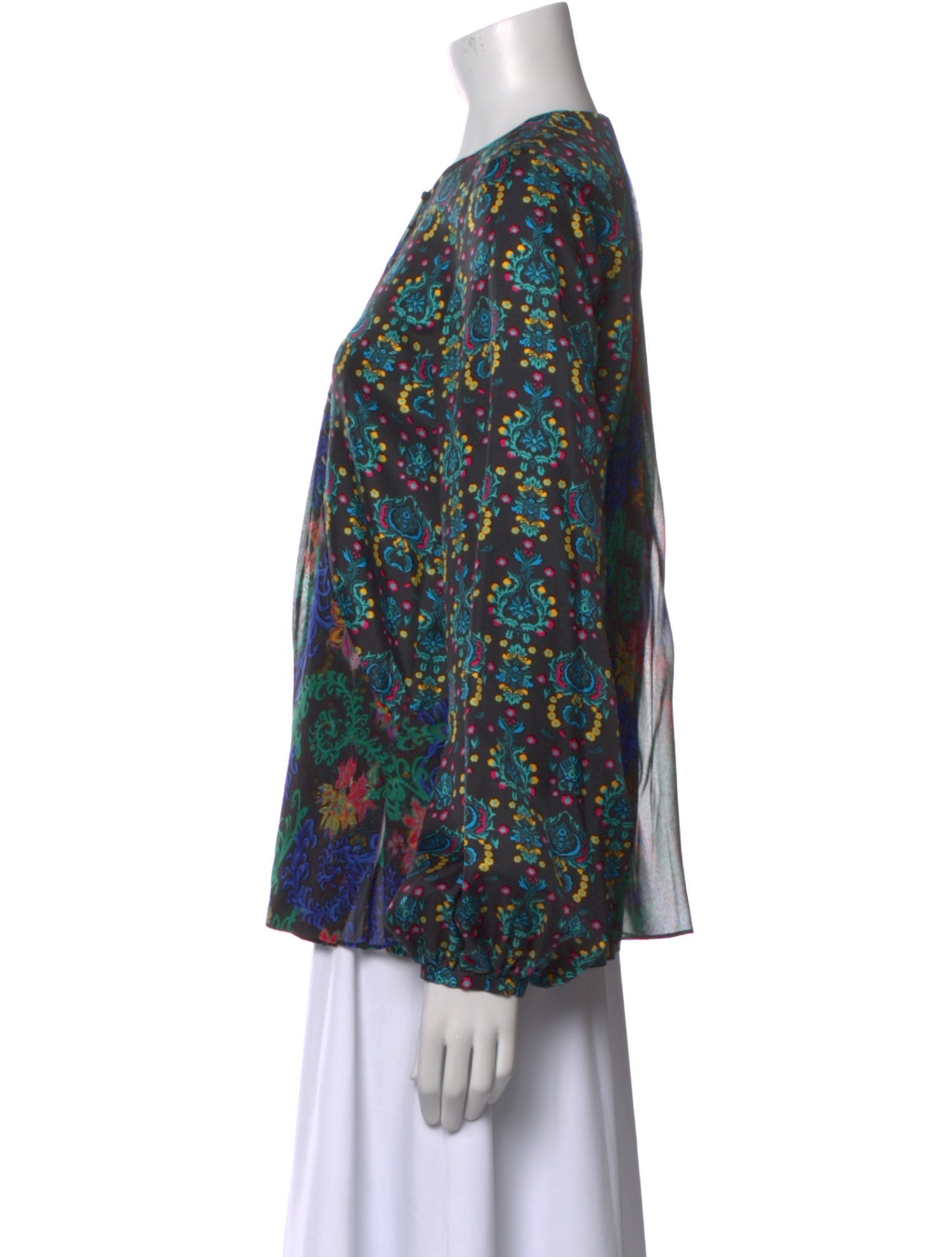 Prabal Gurung Silk Floral Print Blouse