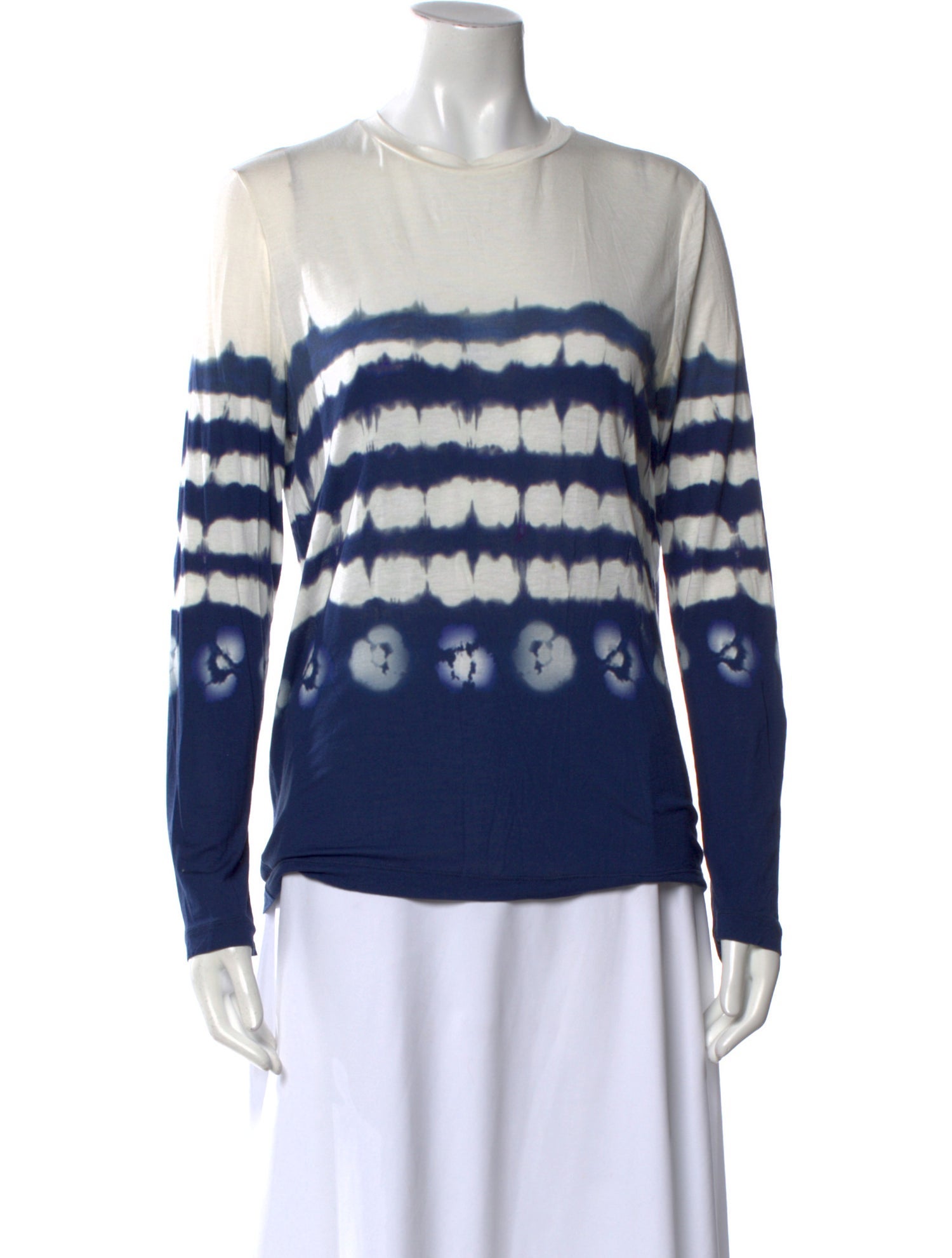 Prabal Gurung Tie-Dye Print Crew Neck Blouse