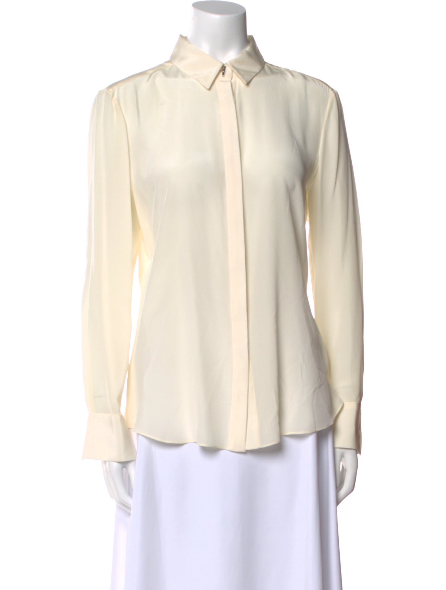 Prabal Gurung Silk Long Sleeve Button-Up Top