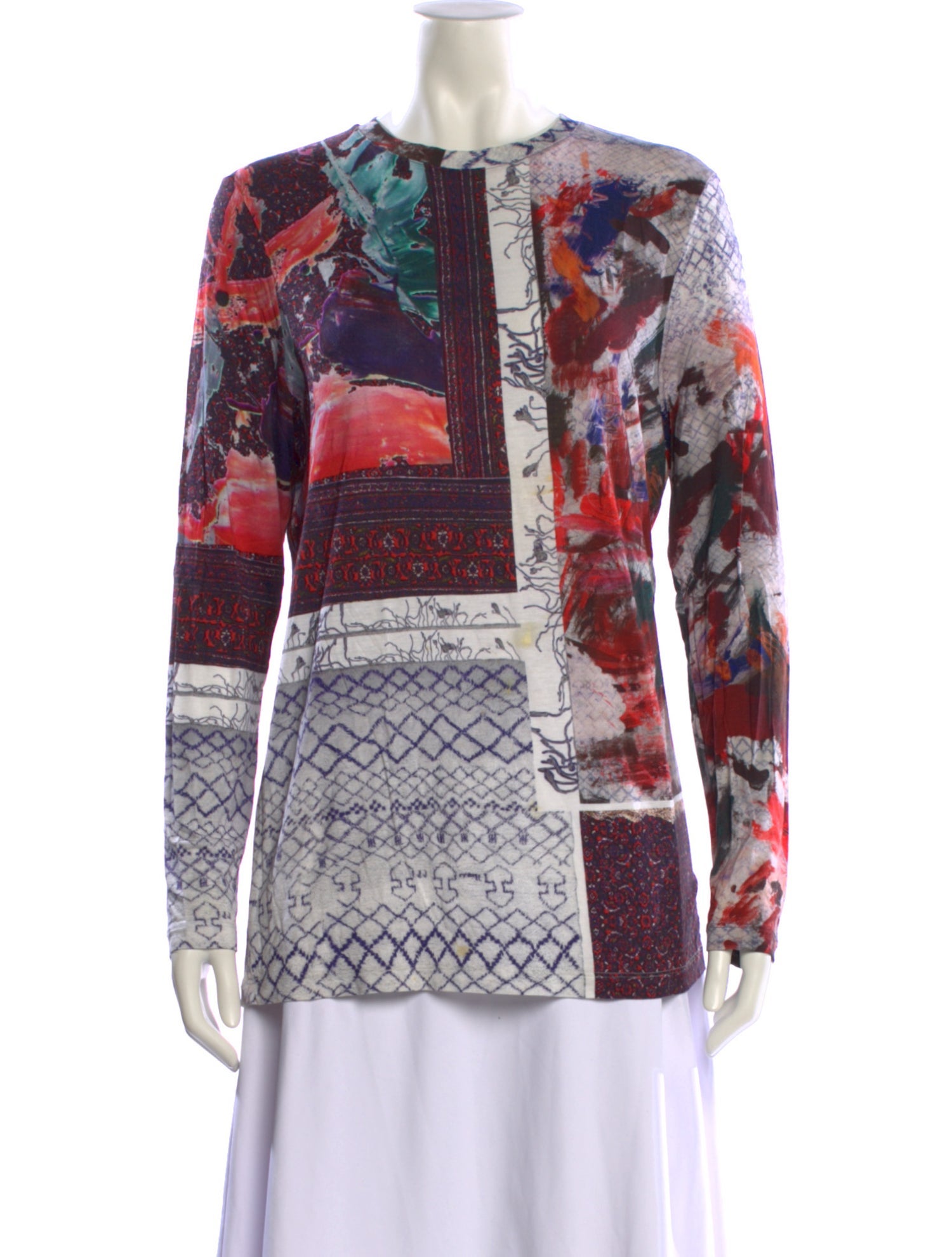Prabal Gurung Printed Crew Neck Tunic