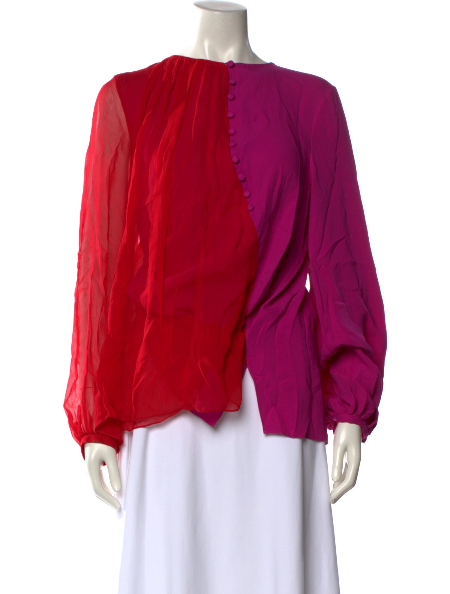 Prabal Gurung Silk Scoop Neck Blouse