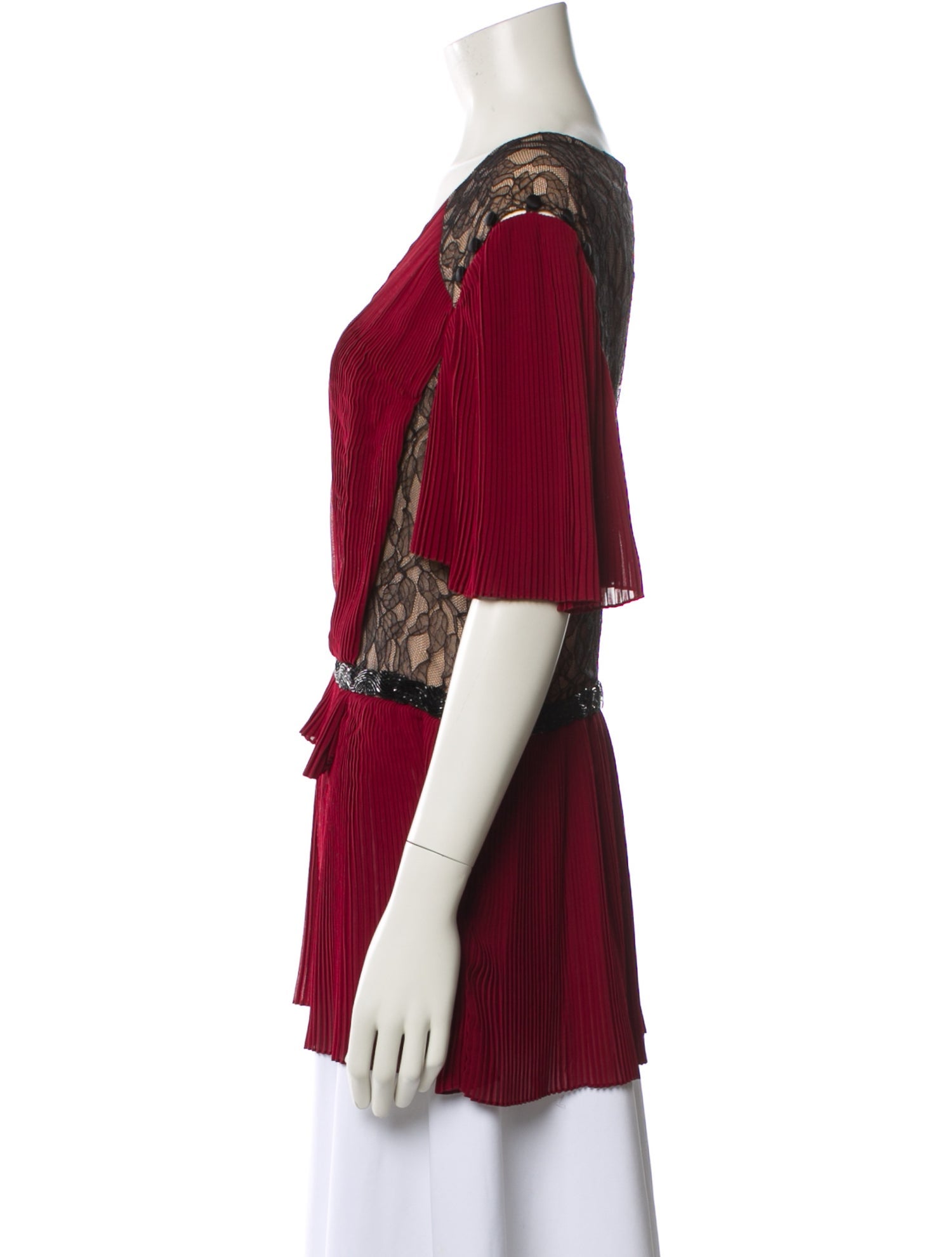 Prabal Gurung V-Neck Short Sleeve Blouse