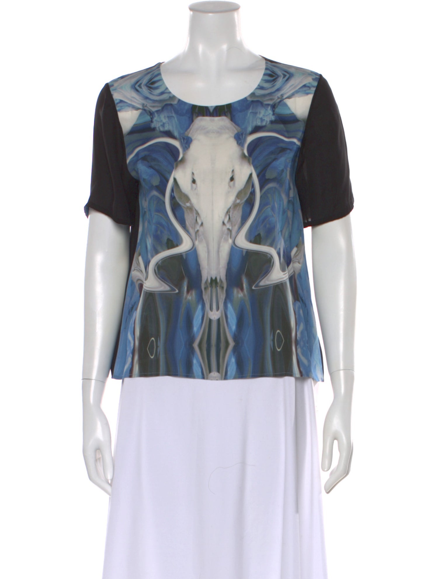 Prabal Gurung Silk Graphic Print Top