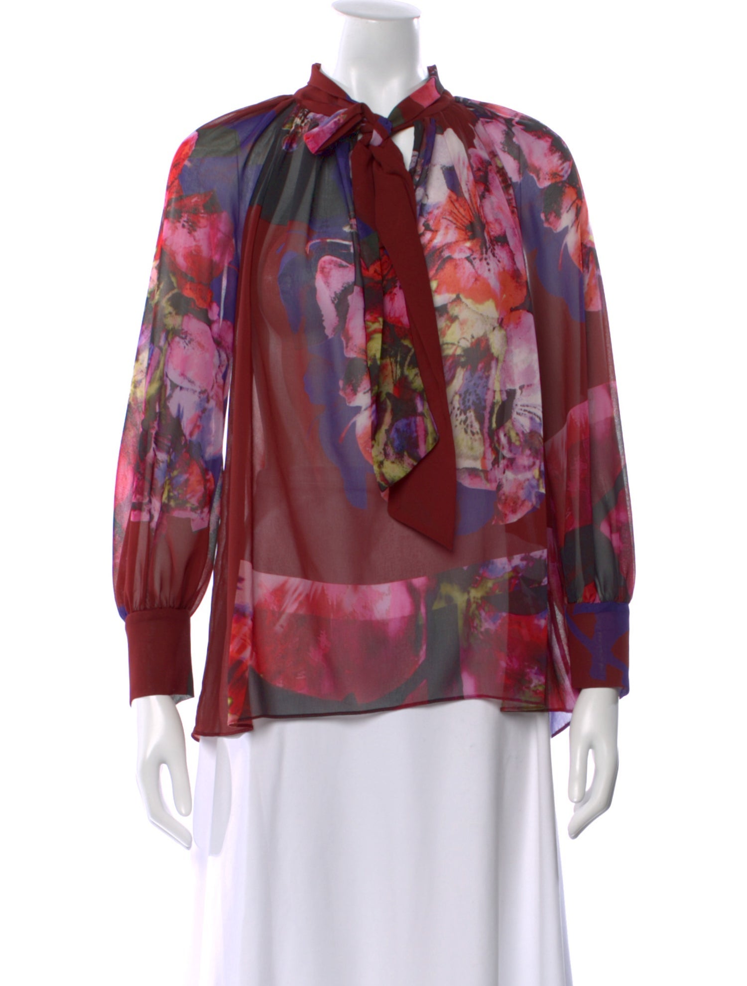Prabal Gurung Silk Floral Print Blouse