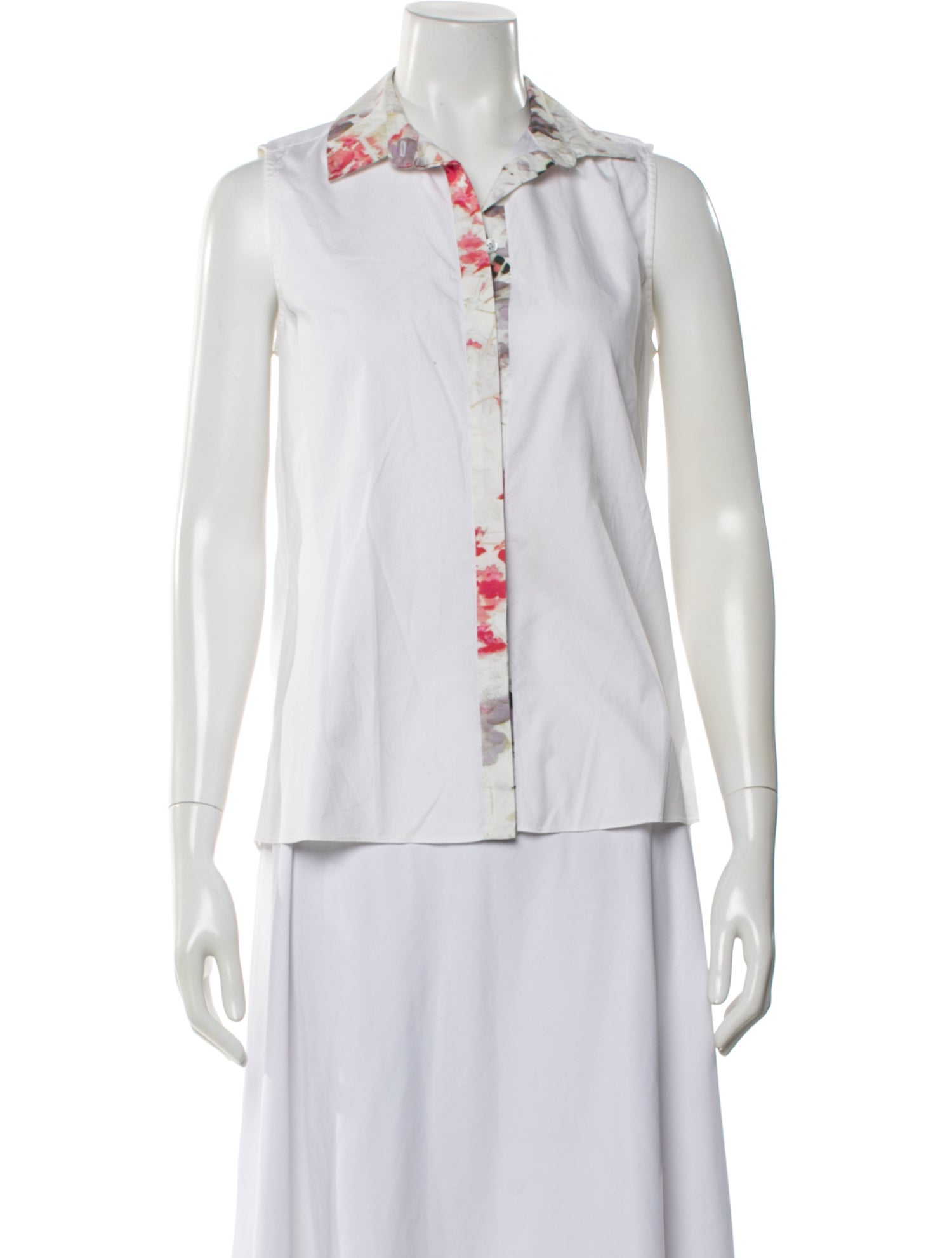 Prabal Gurung Floral Print Sleeveless Button-Up Top