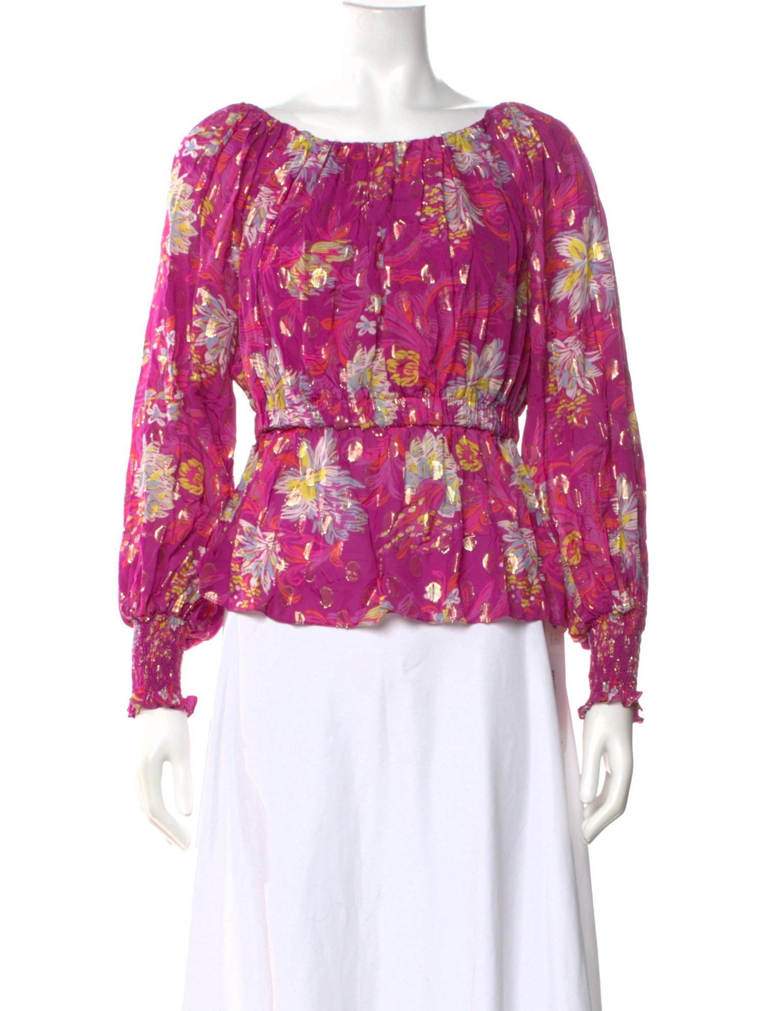 Prabal Gurung Floral Print Crew Neck Blouse