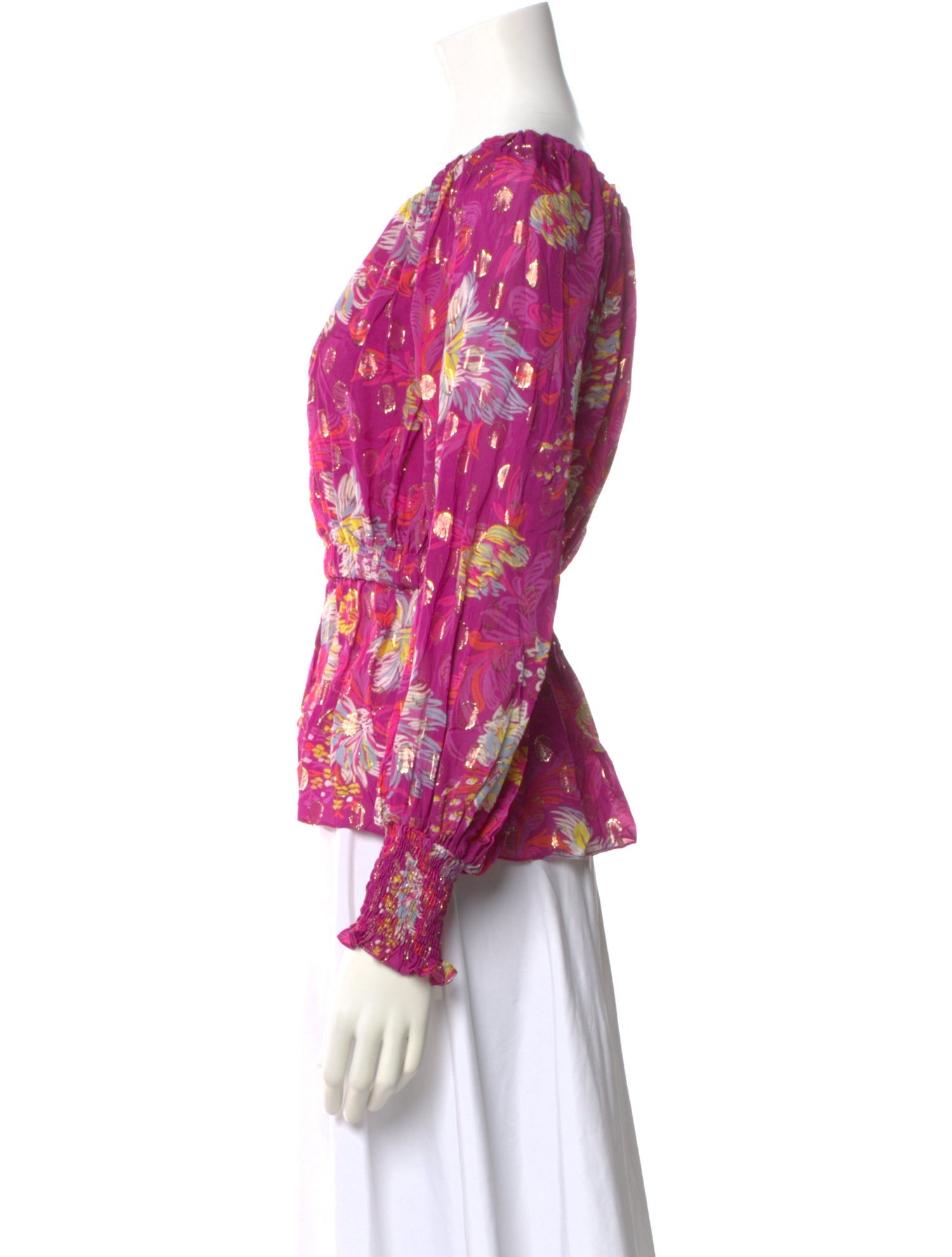 Prabal Gurung Floral Print Crew Neck Blouse