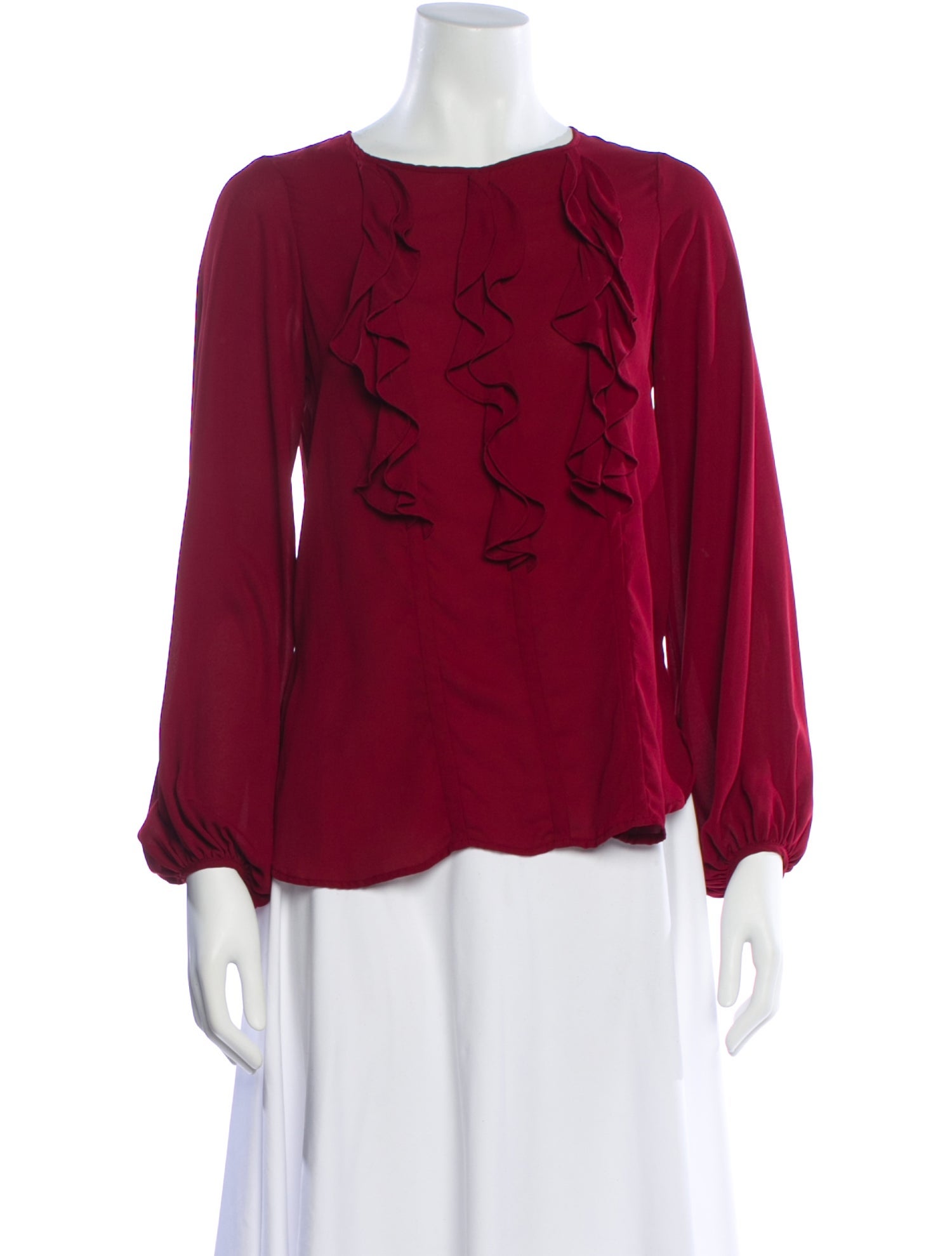 Prabal Gurung Crew Neck Long Sleeve Blouse
