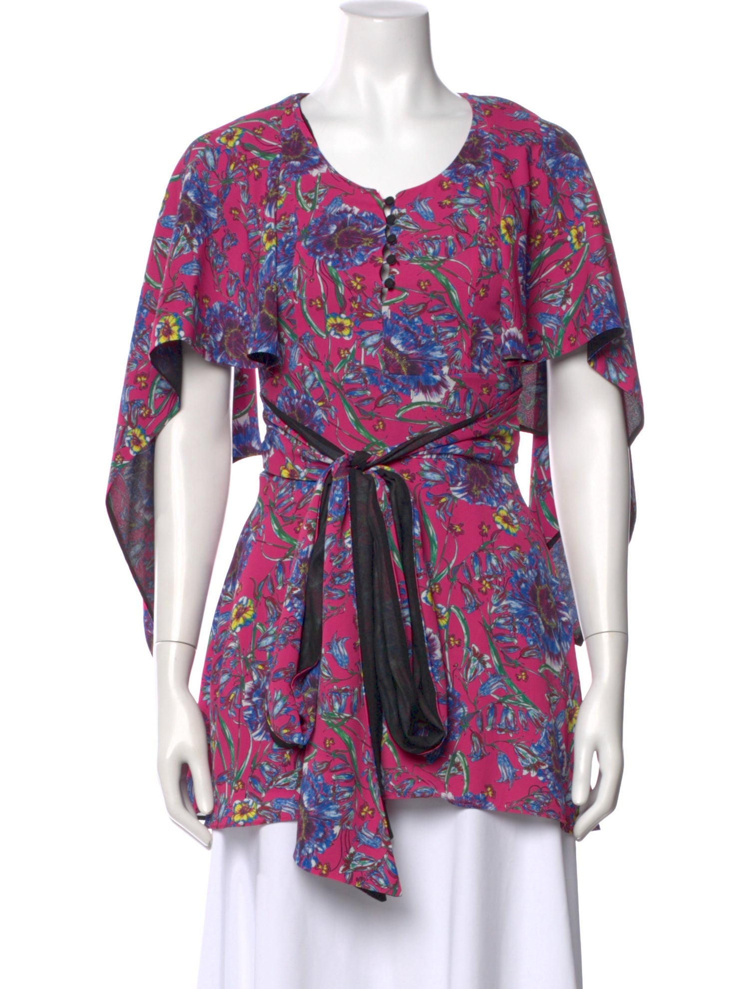 Prabal Gurung Floral Print Crew Neck Blouse