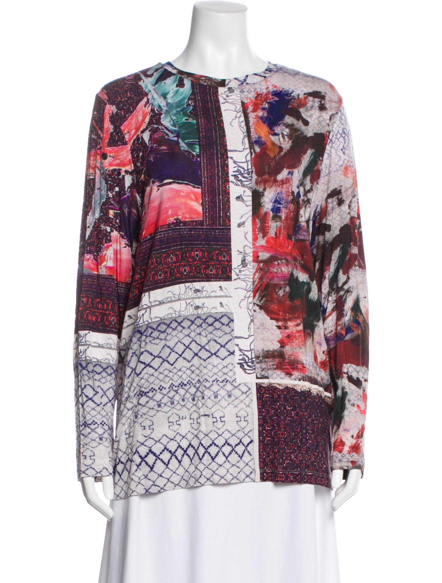 Prabal Gurung Printed Crew Neck Top