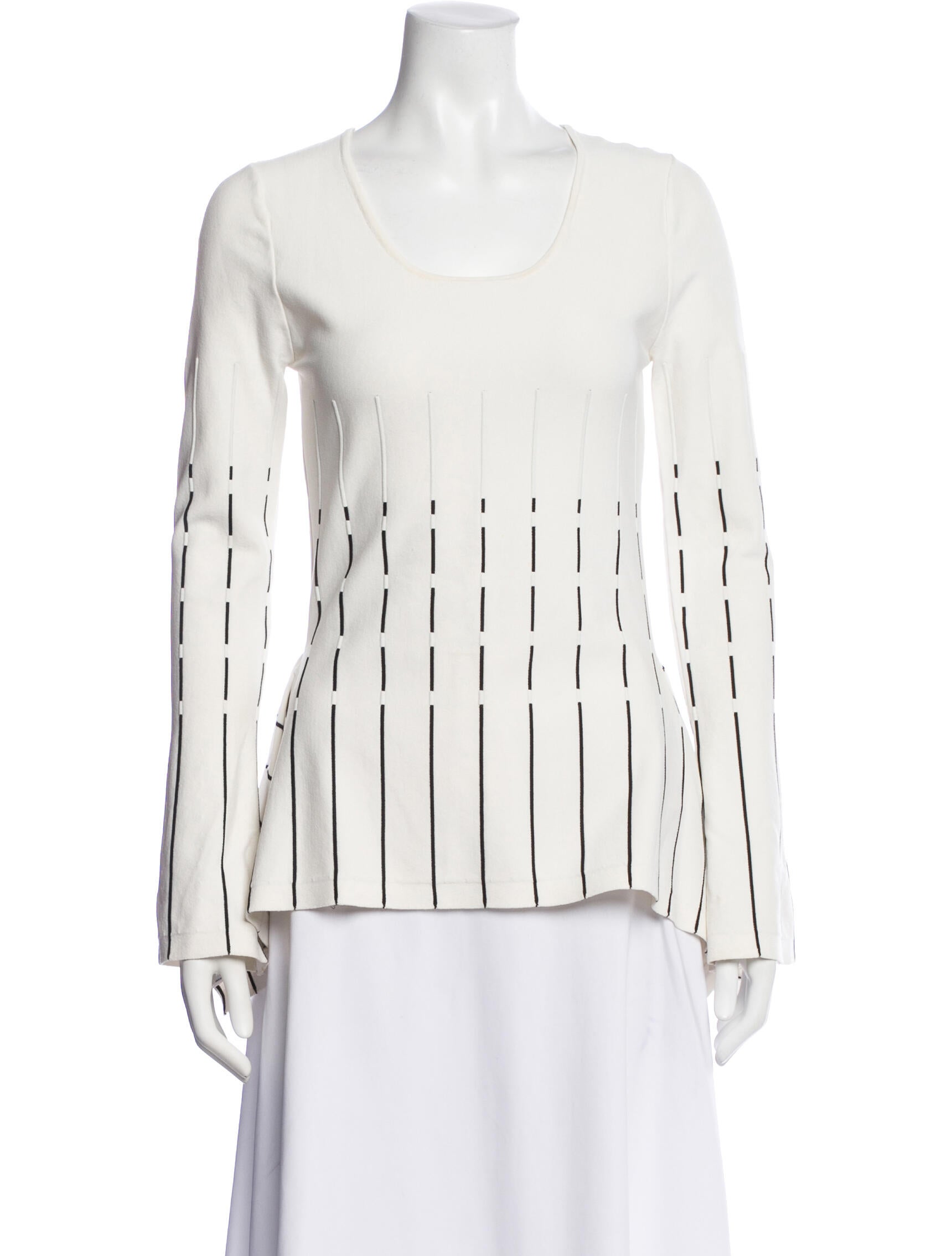Prabal Gurung Striped Scoop Neck Top