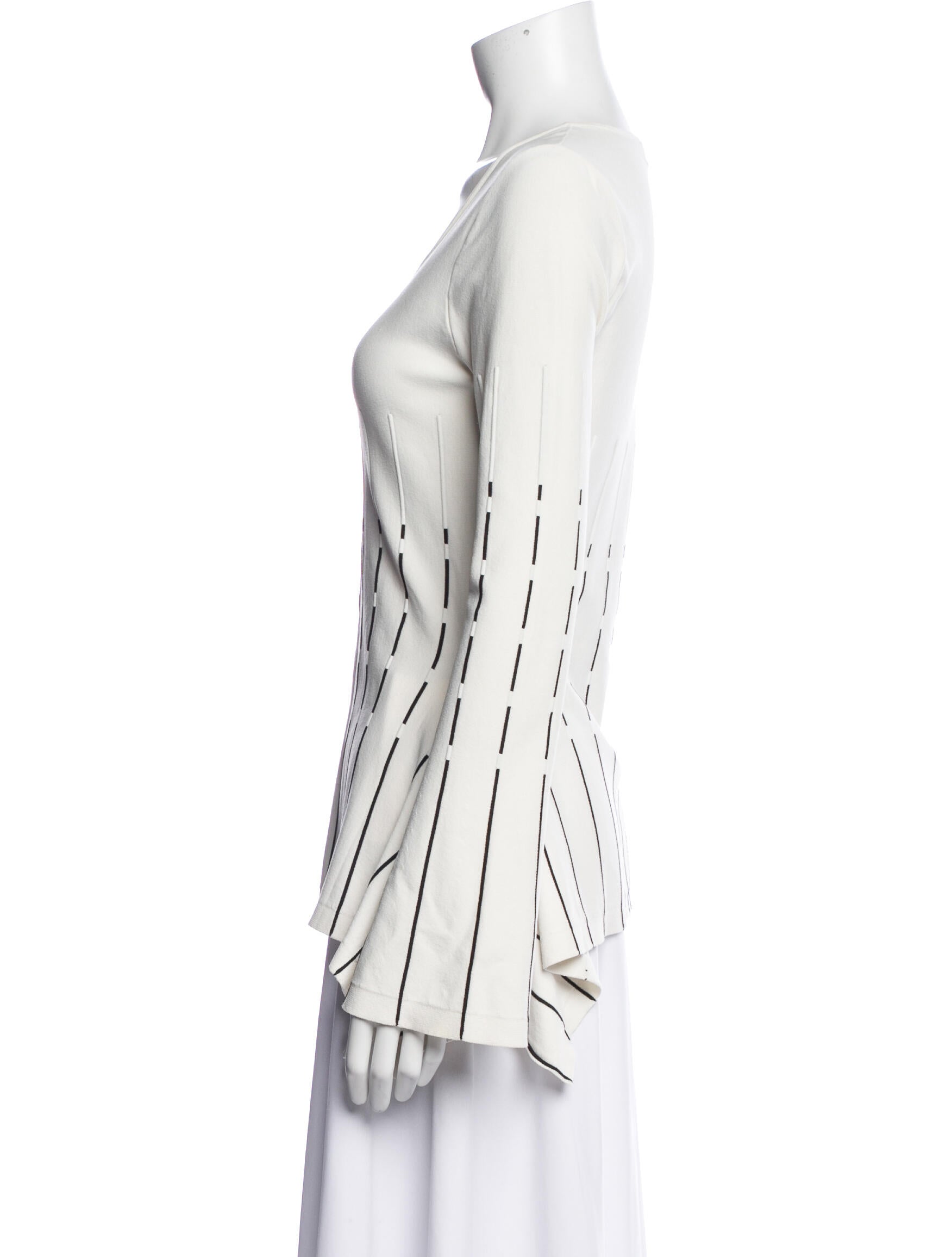 Prabal Gurung Striped Scoop Neck Top
