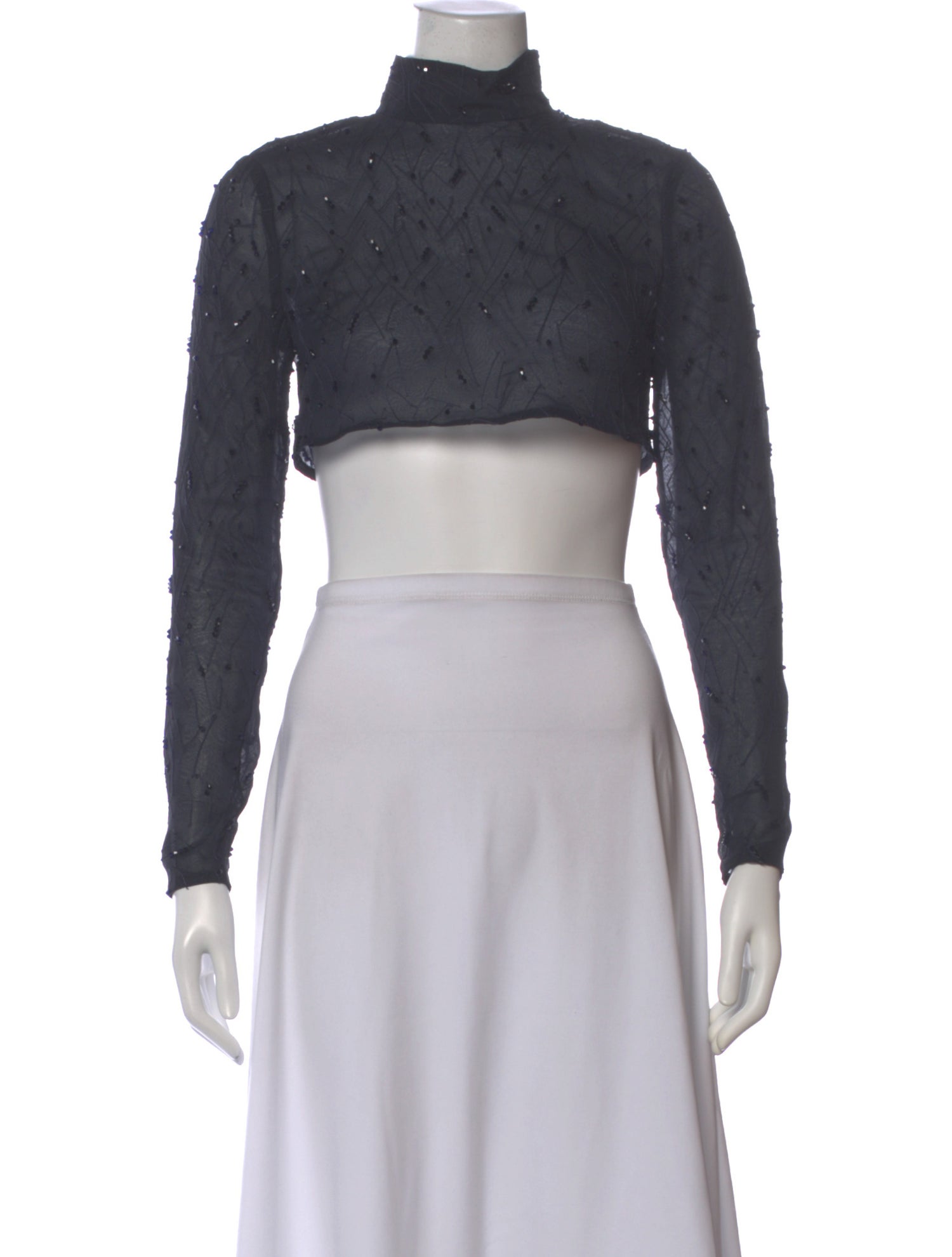 Prabal Gurung Silk Patterned Crop Top