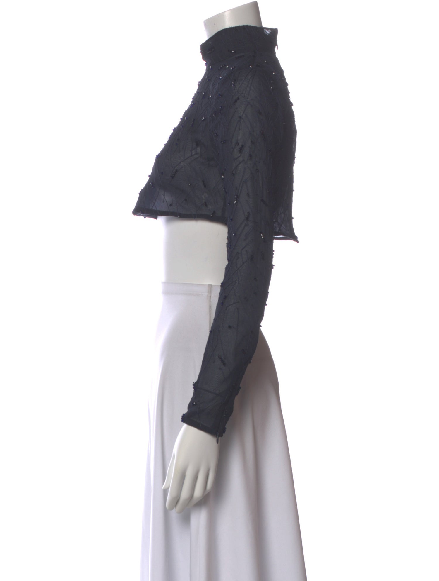 Prabal Gurung Silk Patterned Crop Top