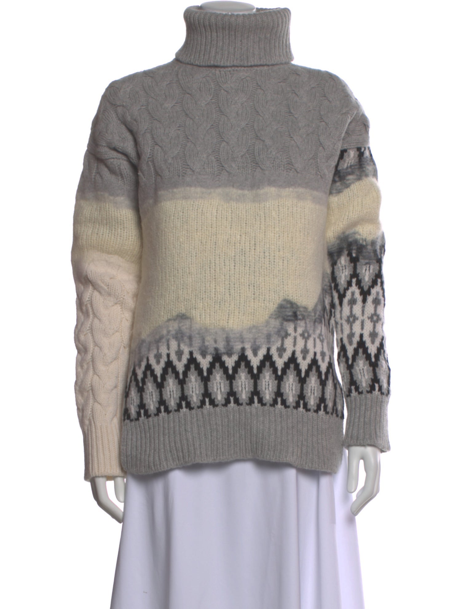 Prabal Gurung Virgin Wool Printed Sweater