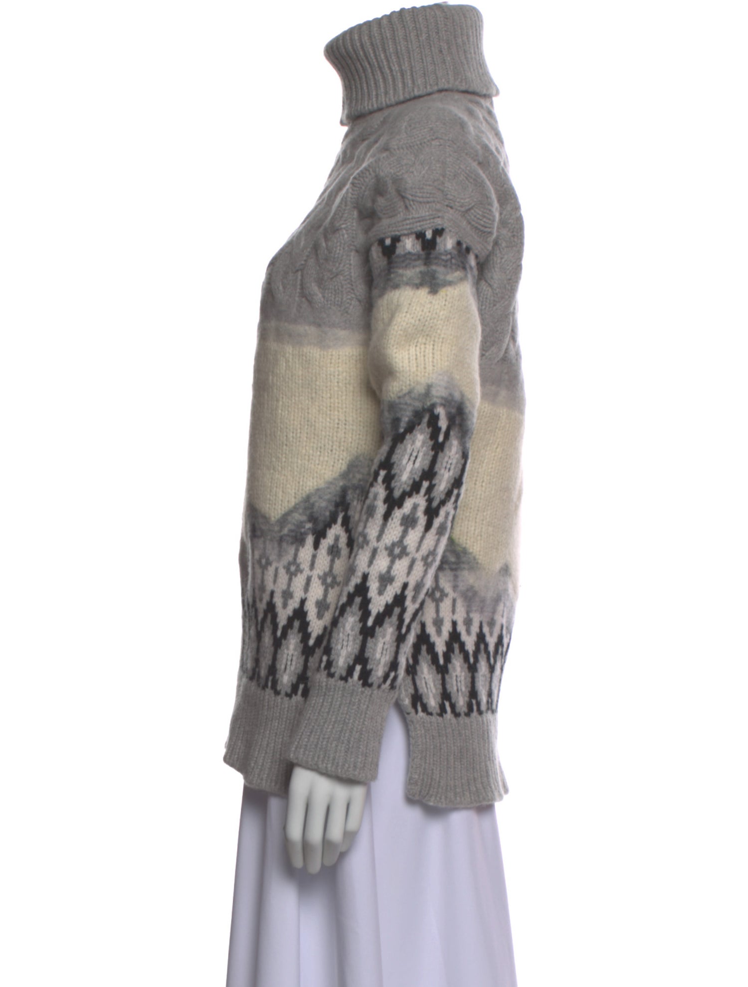 Prabal Gurung Virgin Wool Printed Sweater
