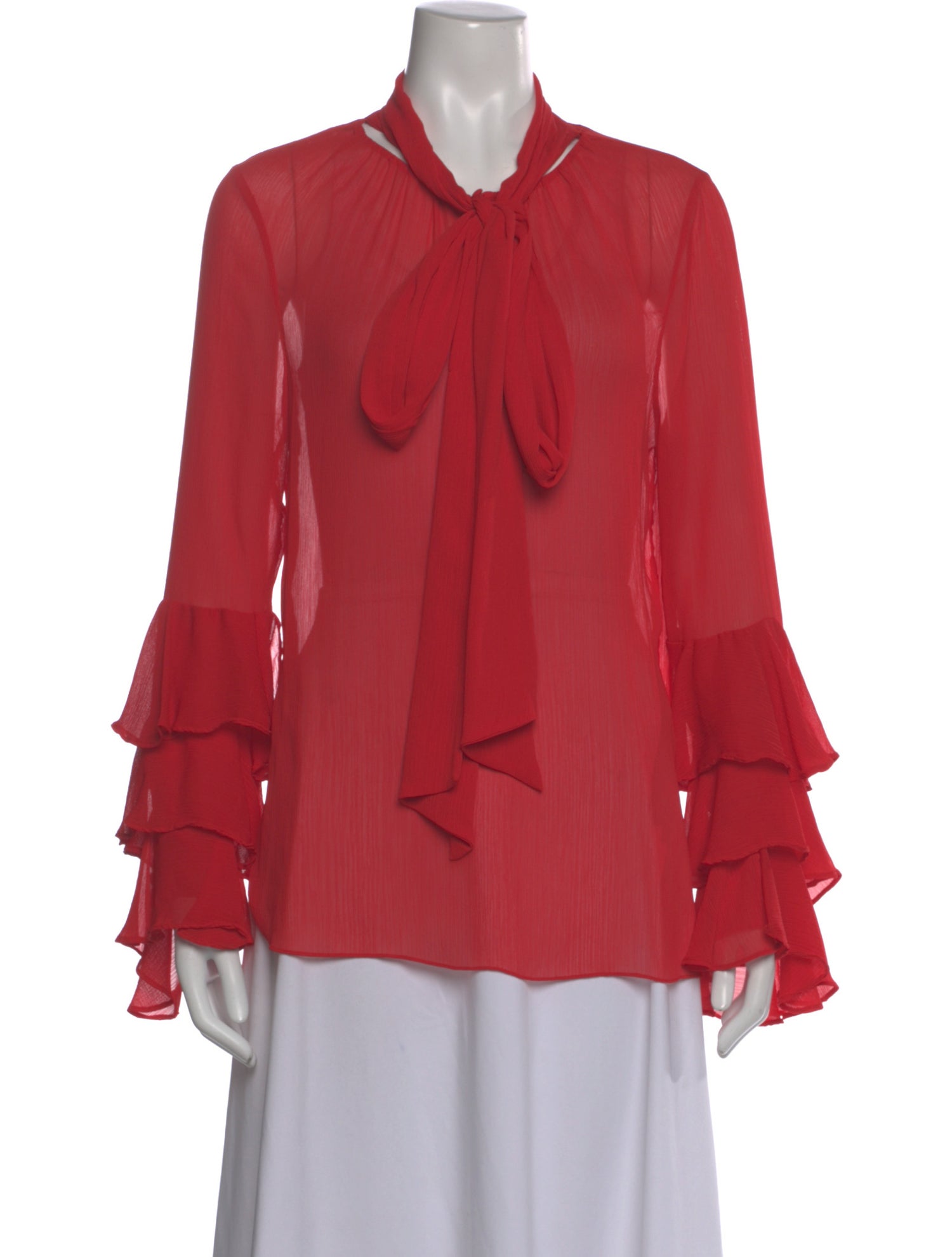 Prabal Gurung Tie Neck Long Sleeve Blouse