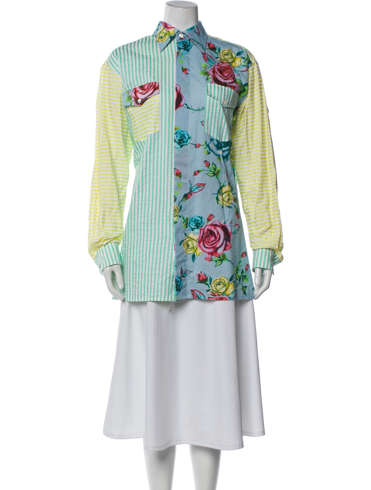 Prabal Gurung Floral Print Long Sleeve Blouse