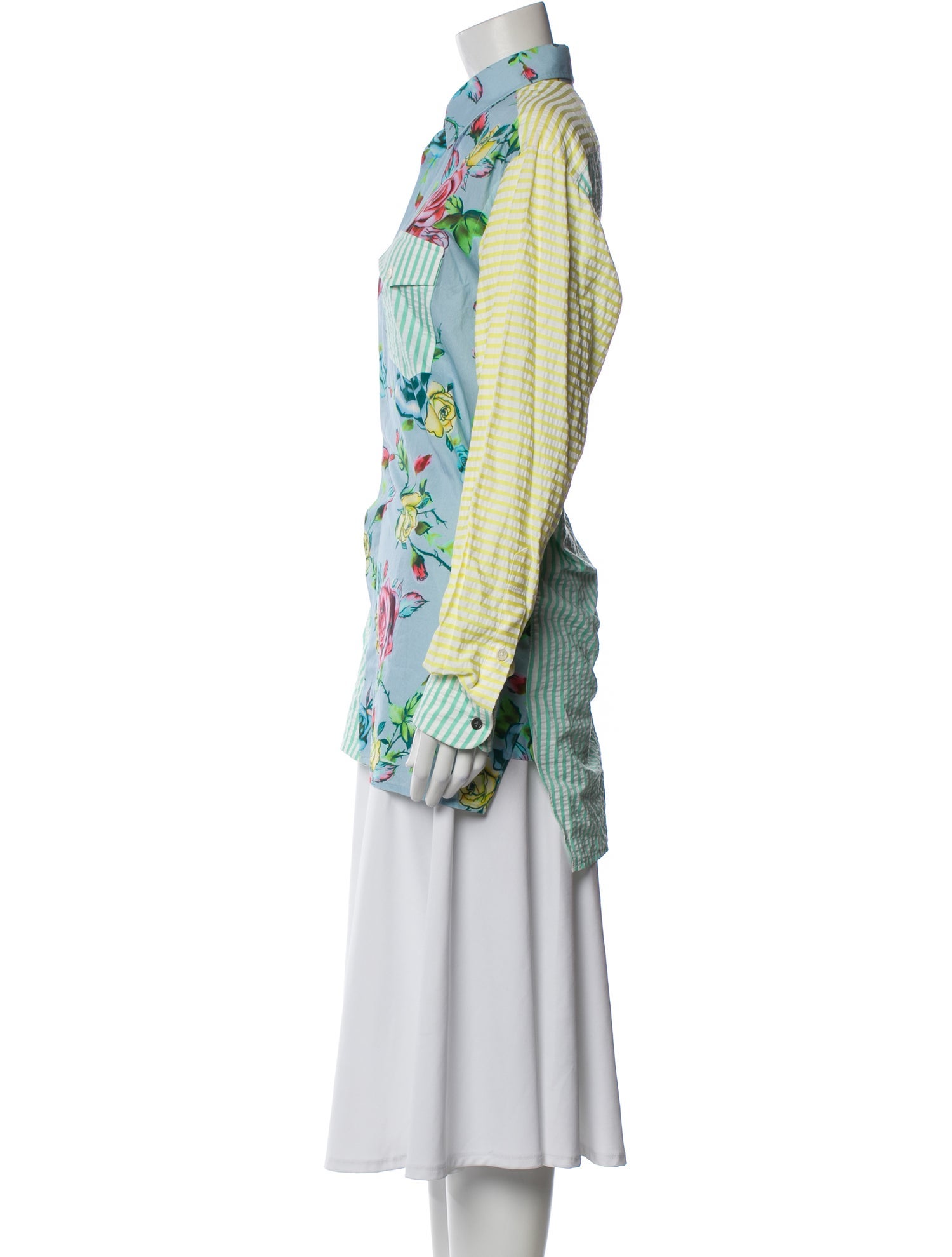 Prabal Gurung Floral Print Long Sleeve Blouse