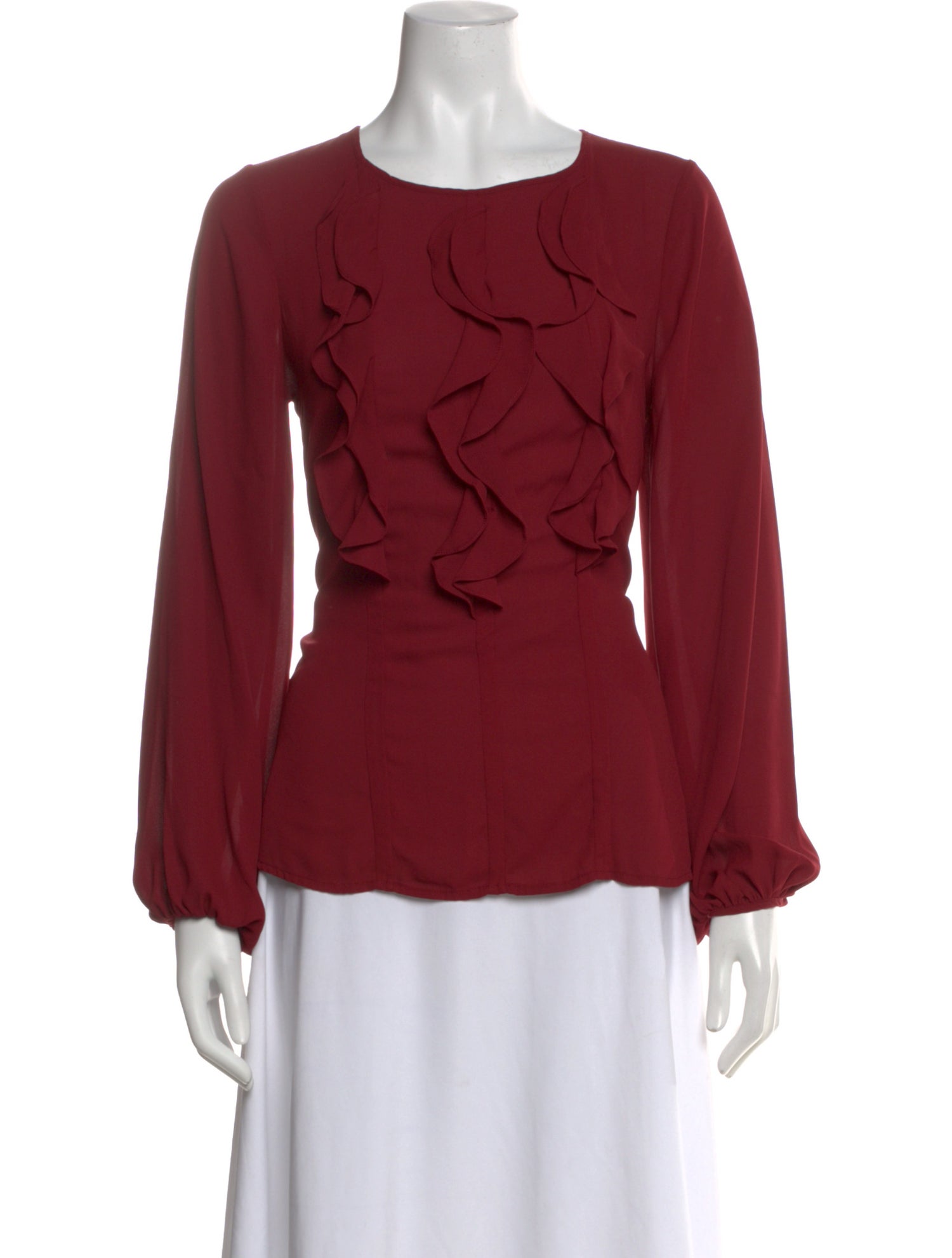Prabal Gurung Crew Neck Long Sleeve Blouse