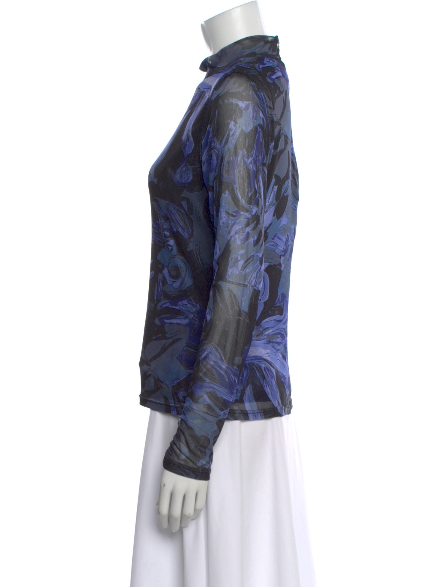 Prabal Gurung Floral Print Mock Neck Top