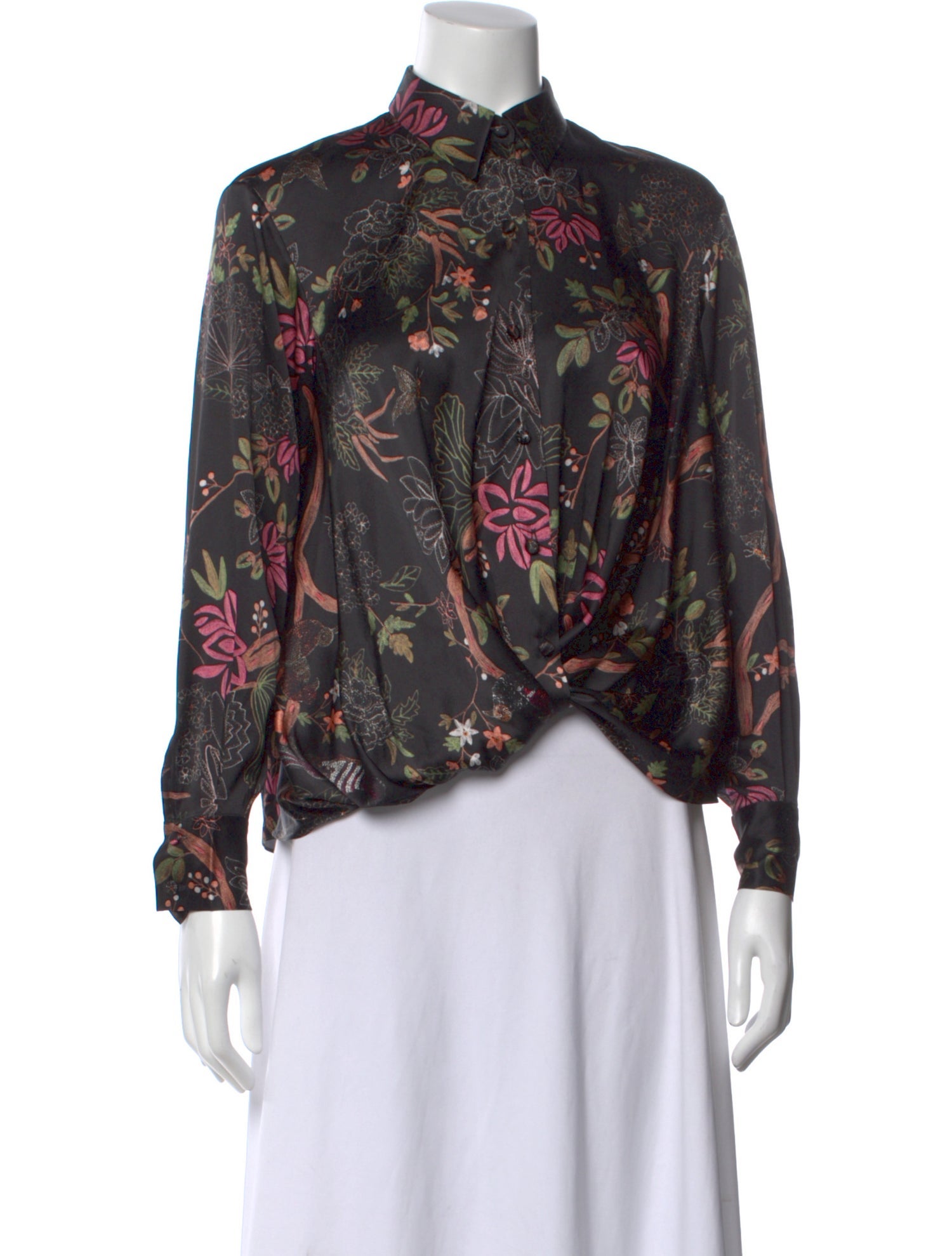 Prabal Gurung Silk Floral Print Blouse