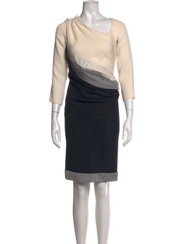 Pre-owned Prabal Gurung Silk Knee-length Dress In Black/neutrals