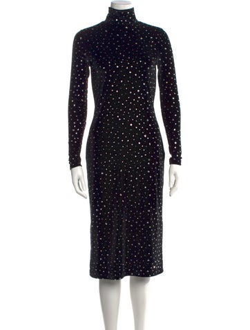 Pre-owned Prabal Gurung Printed Midi Length Dress W/ Tags In Black
