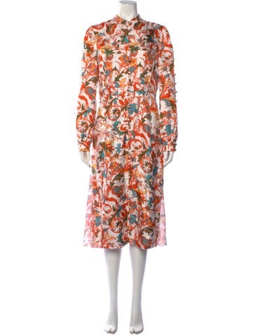 Pre-owned Prabal Gurung Silk Midi Length Dress In Orange