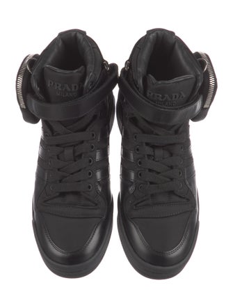 Prada x adidas Enameled Metal Triangle Nylon Sneakers