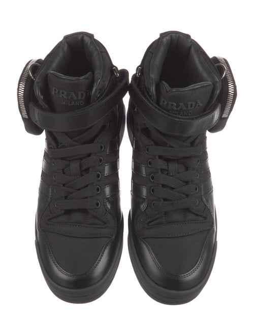 Prada x adidas Enameled Metal Triangle Nylon Sneakers