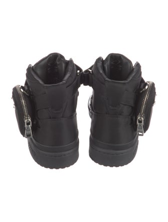 Prada x adidas Enameled Metal Triangle Nylon Sneakers