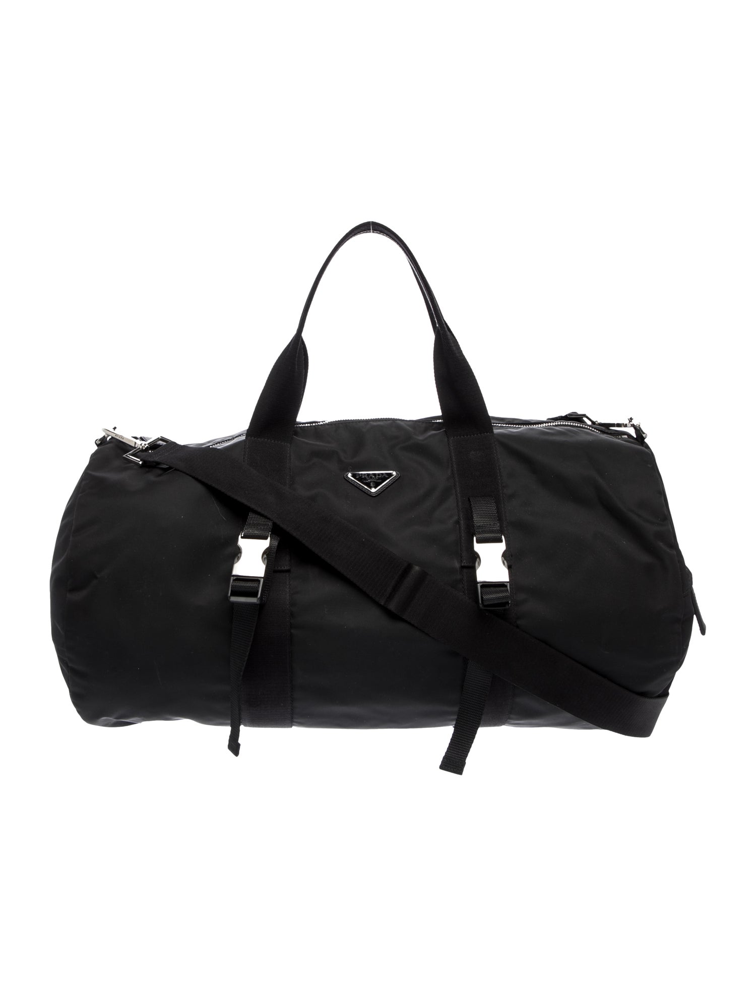Prada x adidas Enameled Metal Triangle Weekender Bag - Black