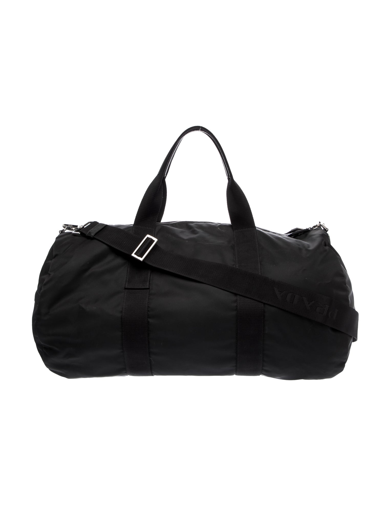 Prada x adidas Enameled Metal Triangle Weekender Bag - Black