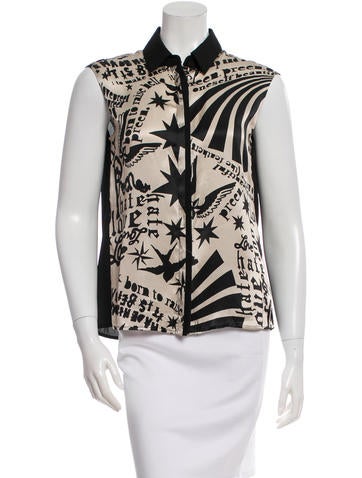 Preen Silk Button-Up Top