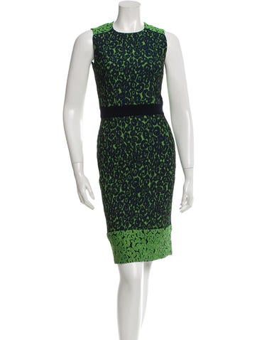 Preen Leopard Jacquard Sleeveless Dress