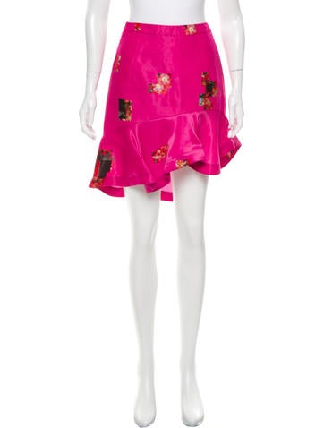 Preen Ruffled Floral Skirt