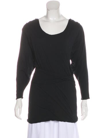 Preen by Thornton Bregazzi Tops Scoop Neck Three-Quarter Sleeve T-Shirt XS