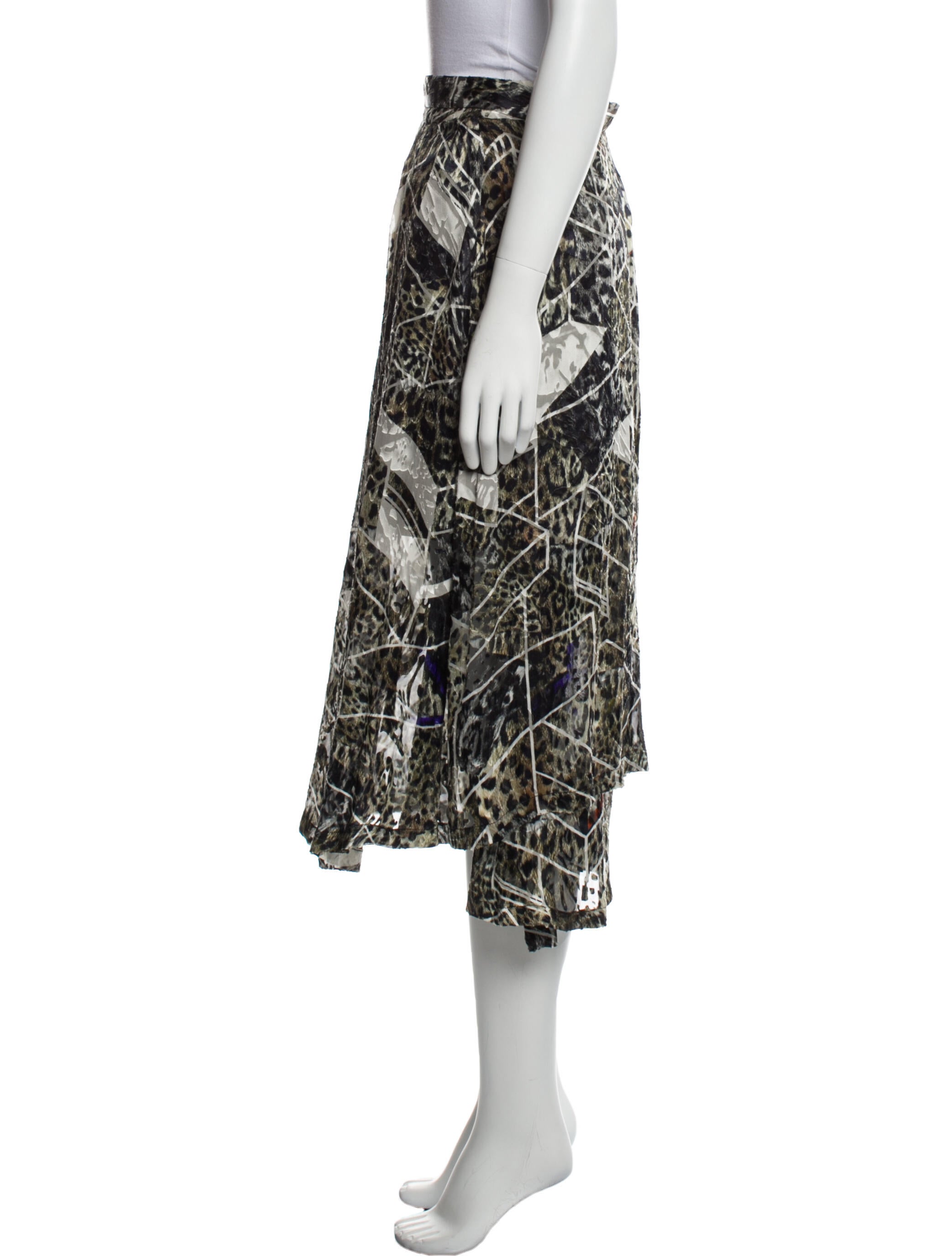 Preen by Thornton Bregazzi Silk Midi Length Skirt