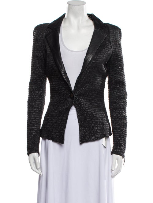 Preen by Thornton Bregazzi Leather Tweed Pattern Blazer