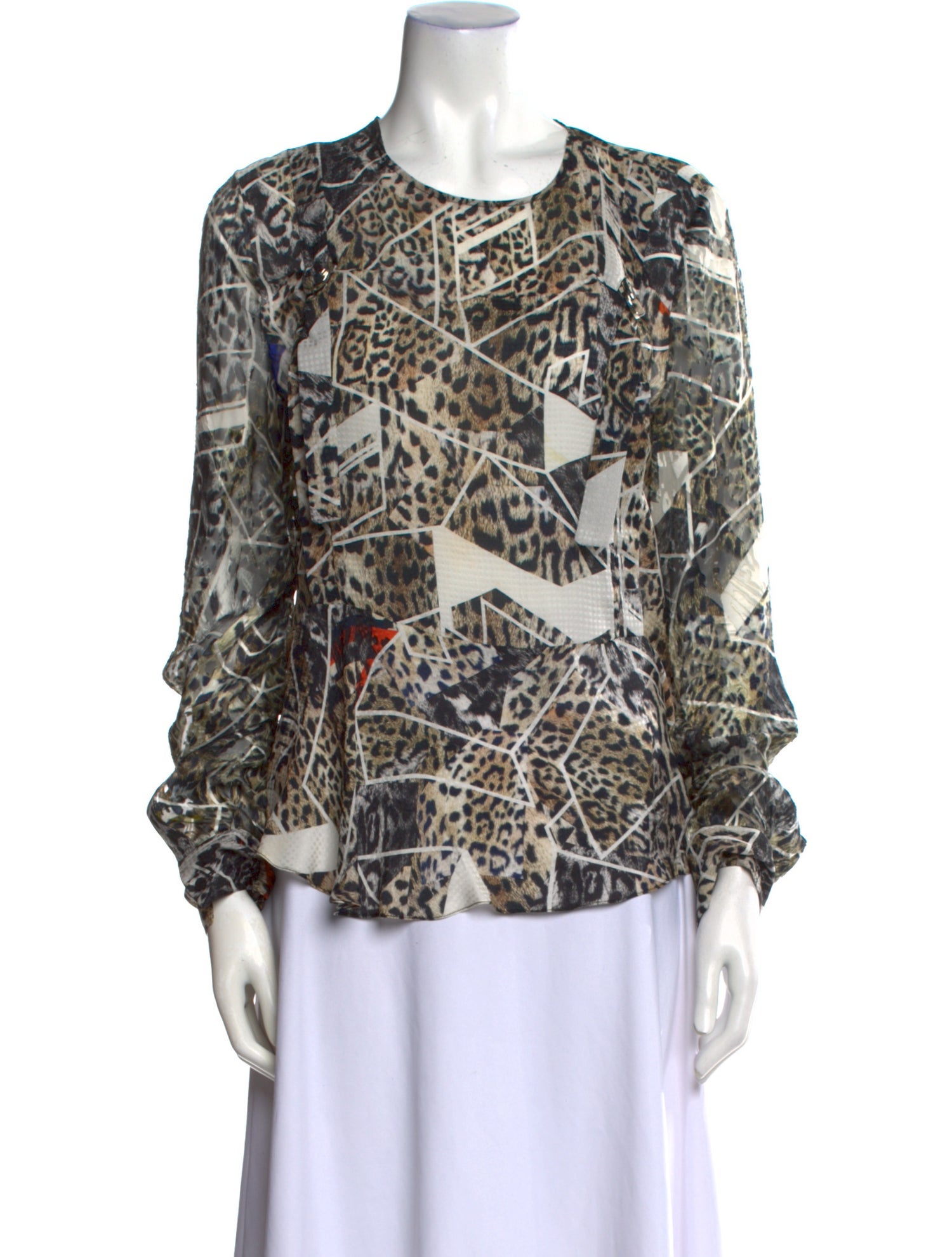 Preen by Thornton Bregazzi Silk Animal Print Blouse
