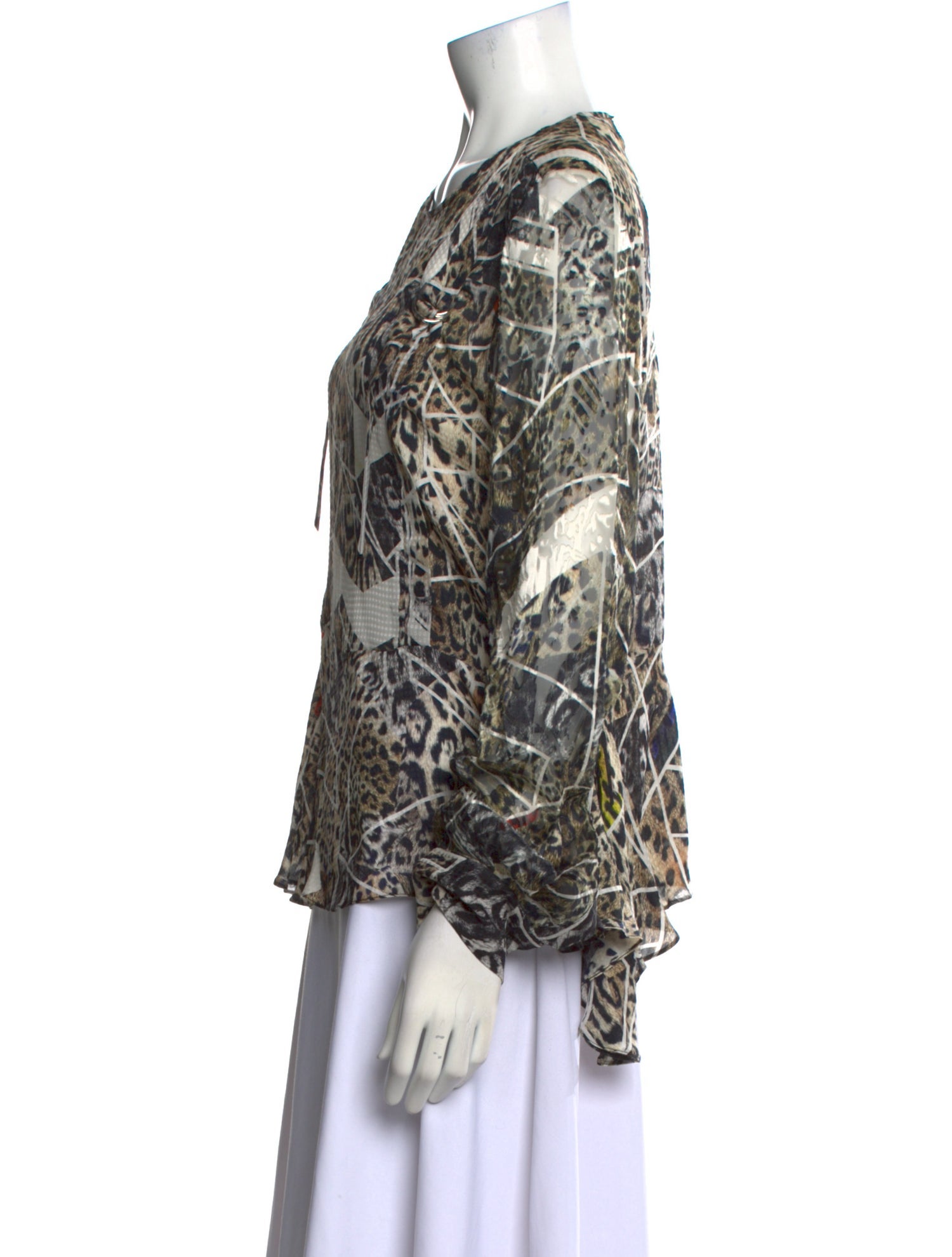 Preen by Thornton Bregazzi Silk Animal Print Blouse